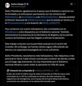 Carlos Amaya, gobernador de Boyacá, vía X (@CarlosAmayaR)