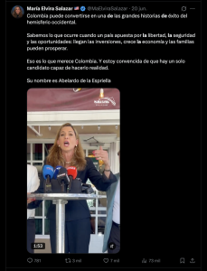 María Elvira Salazar, vía X