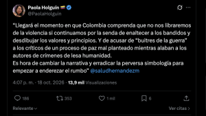 Paola Holguín, vía X