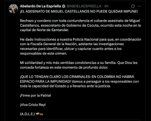 Abelardo de la Espriella, vía X